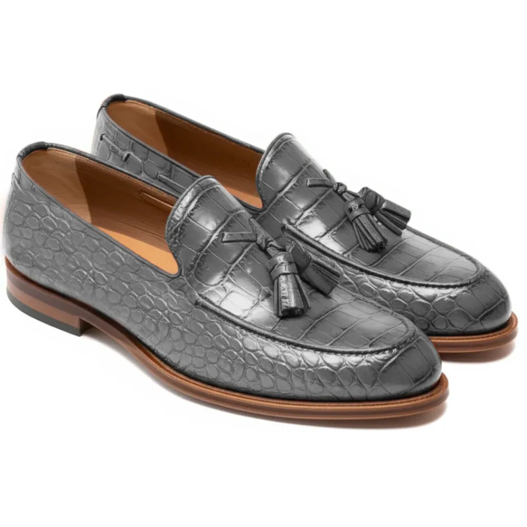 Missaglia Croc Classic Tassel Loafer for Men - Croc Leather Tassel Loafers