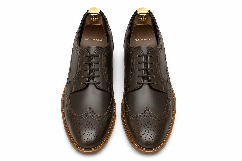 Morano Wingtip Brogue Derby for Men - Goodyear Welted Full-Grain Leather Shoes