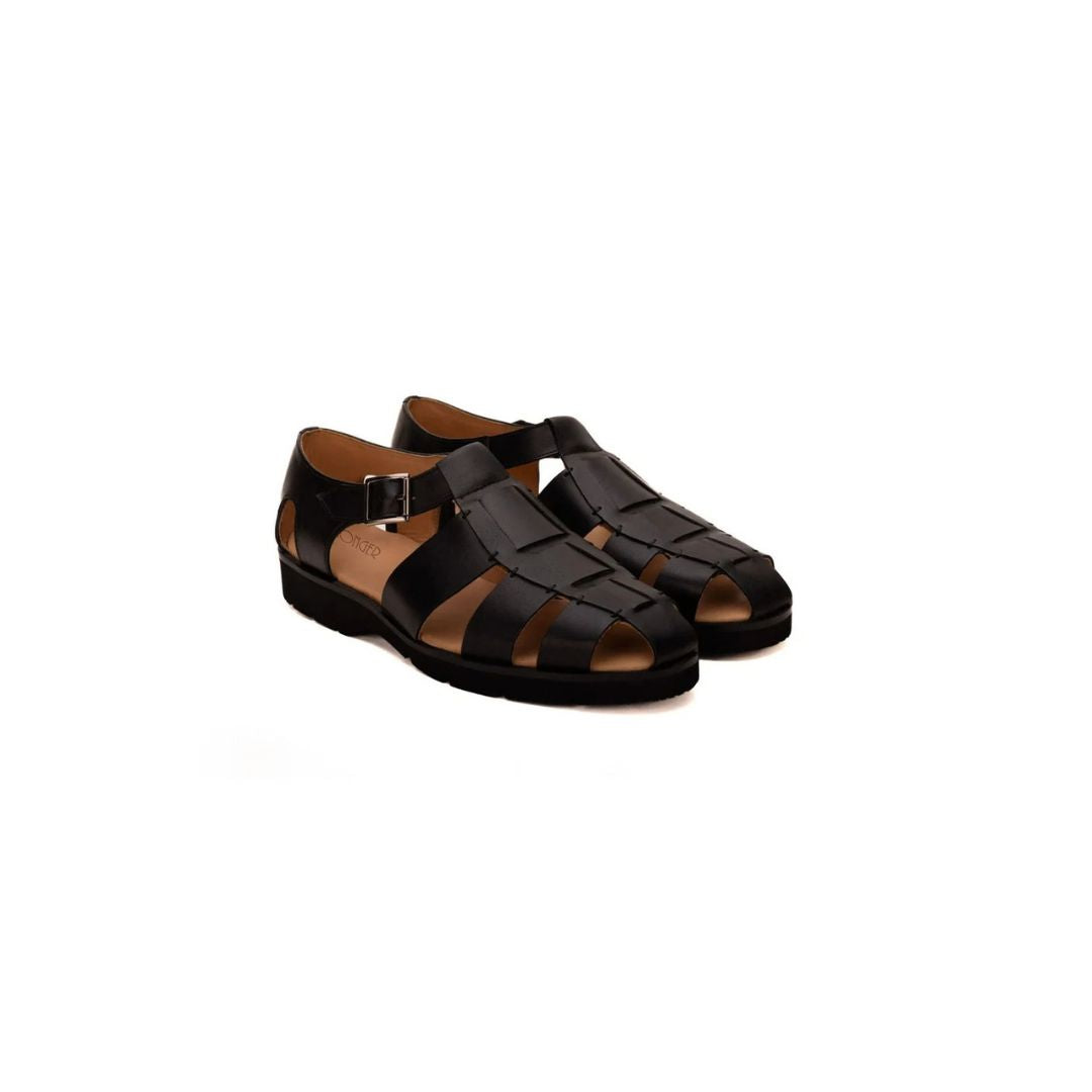 Mesta Lug-Sole Caged Fisherman Sandal for Men - Chunky Leather Fisherman Sandals