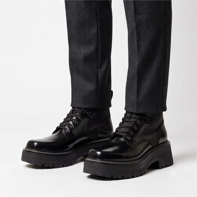 Montodine Quilted Platform Combat Boot for Men - Lace-Up Combat Boots