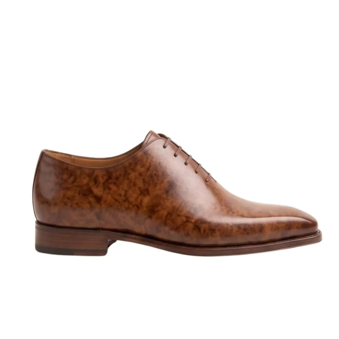 Mozzanica Marbled Patina Wholecut Oxford for Men - Hand-Painted Wholecut Oxfords
