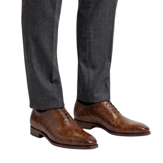 Mozzanica Marbled Patina Wholecut Oxford for Men - Hand-Painted Wholecut Oxfords