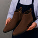 Maddox Suede Zip Boot for Men - Pointed-Toe Block Heel Ankle Boots
