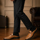 Mirepoix Web-Stripe Grained Mule for Men - Backless Block-Heel Shoes