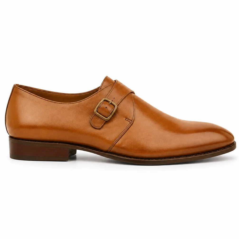 Madrid Single Monk Strap for Men - Goodyear Welted Full-Grain Leather Shoes