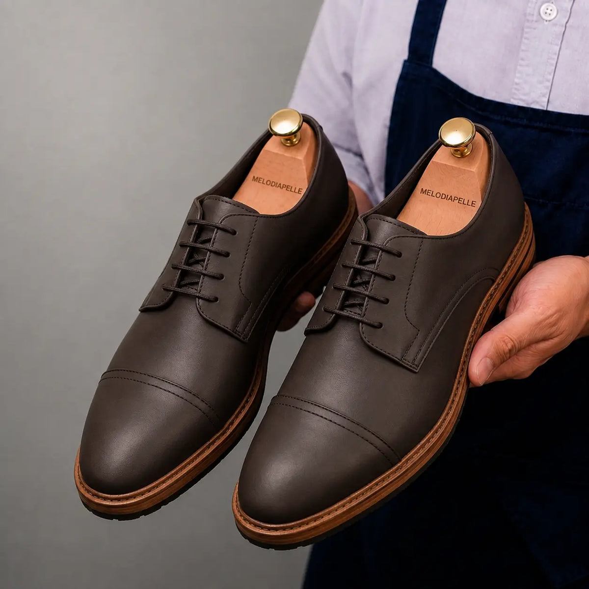 Max Cap-Toe Derby for Men - Nubuck Goodyear Welted Leather Shoes