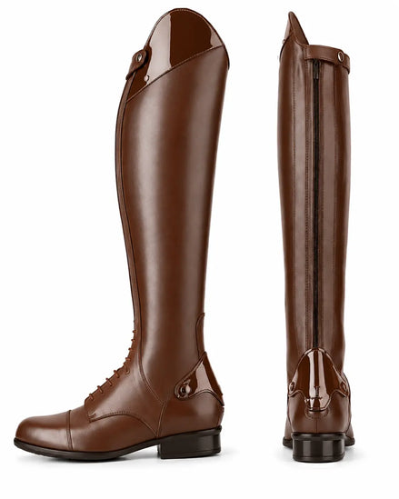 Verona Men's Patent-Top Polo & Horse Riding Boots – Black Leather Competition Boots