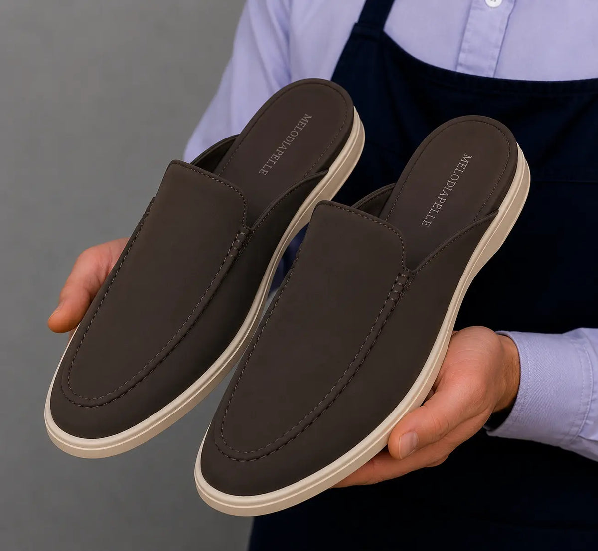 Melide Nubuck Cupsole Mule for Men - Backless Slip-On Summer Shoes