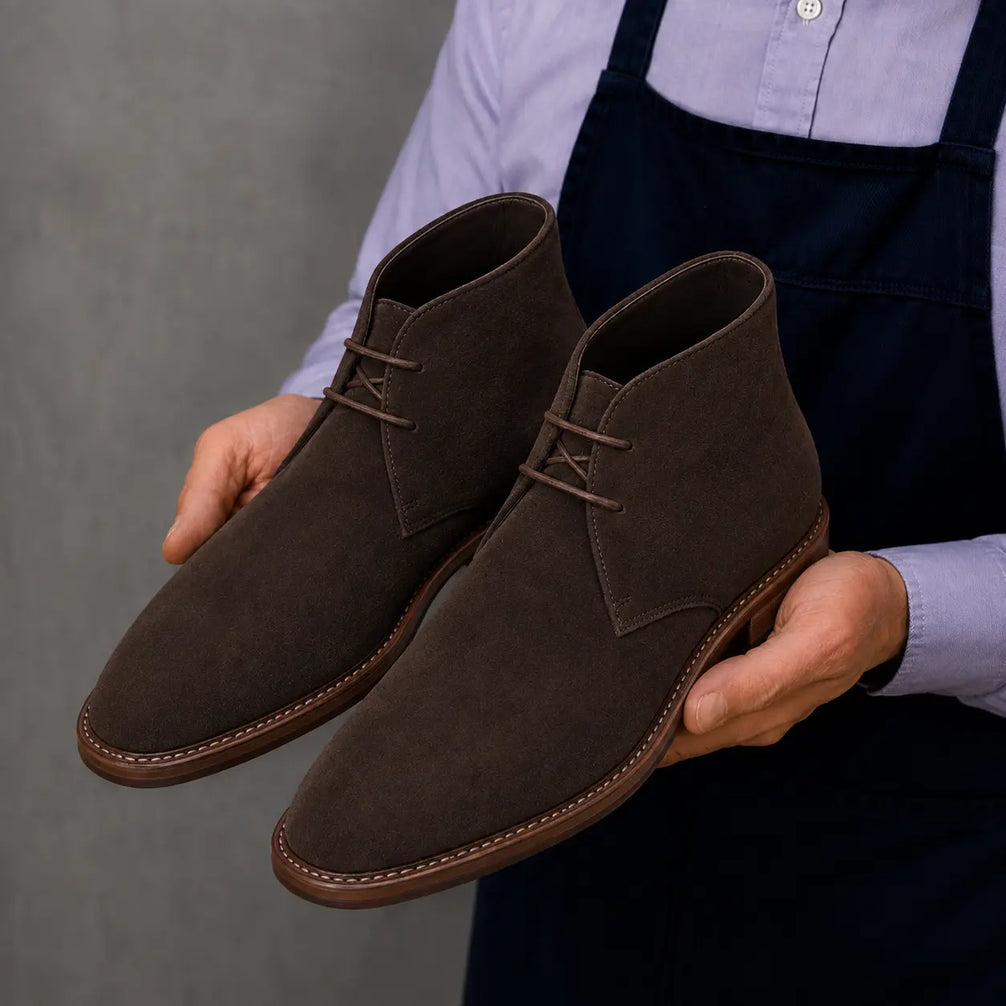 Maringa Suede Chukka Boot for Men - Goodyear Welted Leather Sole Boots
