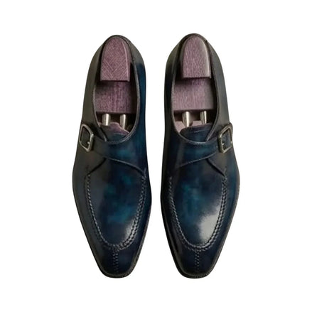 Mantova Patina Split-Apron Single Monk Strap for Men - Hand-Coloured Leather Dress Shoes