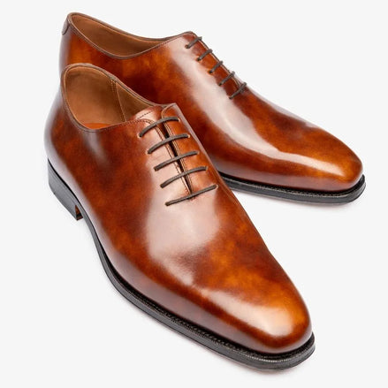 Mira Cloud Patina Wholecut Oxford for Men - Hand-Painted Leather Oxford Shoes