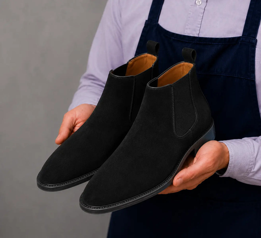 Moorfield Slim Chelsea Boot for Men - Goodyear Welted Suede Chelsea Boots