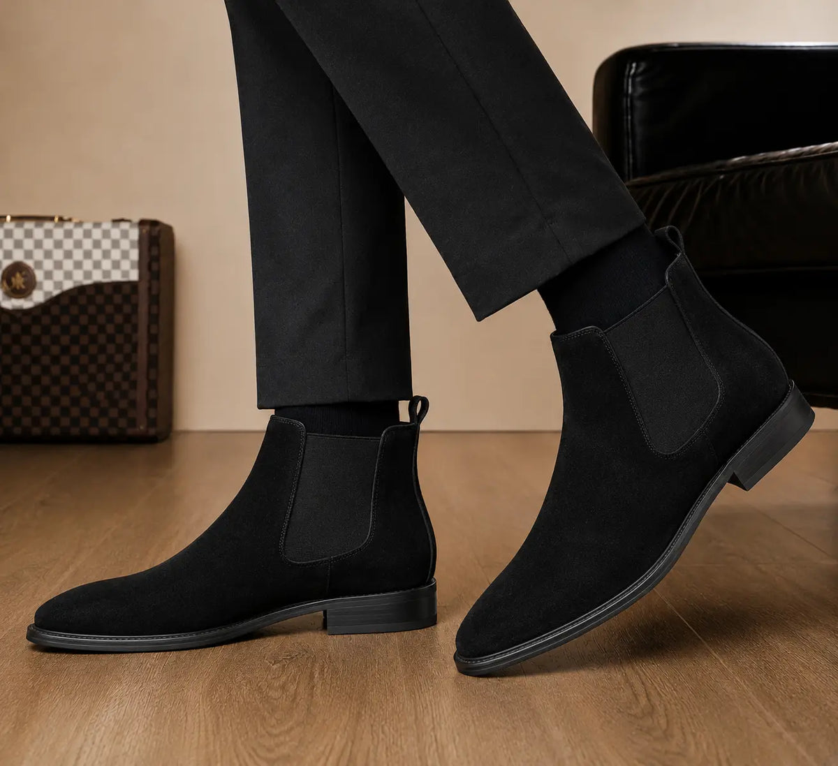 Moorfield Slim Chelsea Boot for Men - Goodyear Welted Suede Chelsea Boots