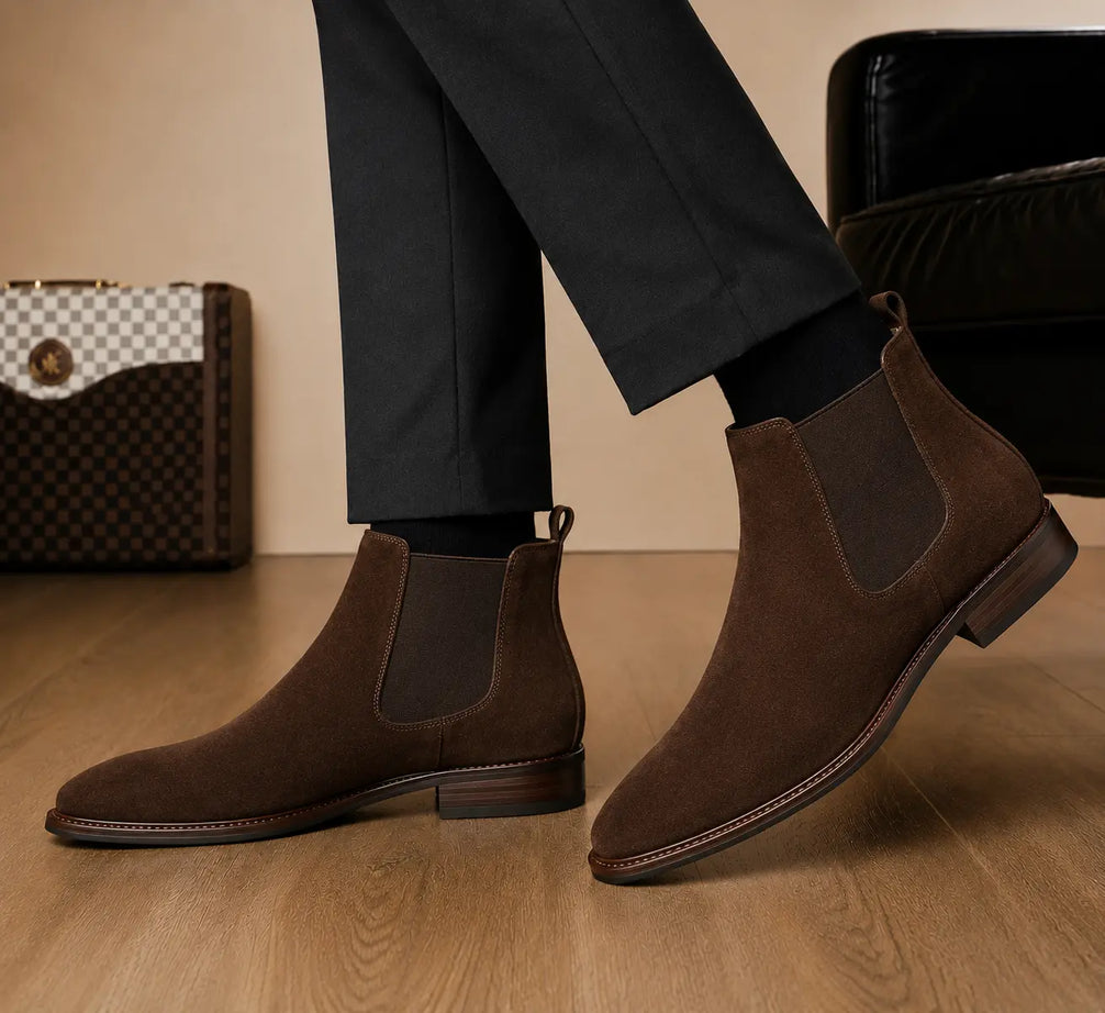 Moorfield Slim Chelsea Boot for Men - Goodyear Welted Suede Chelsea Boots