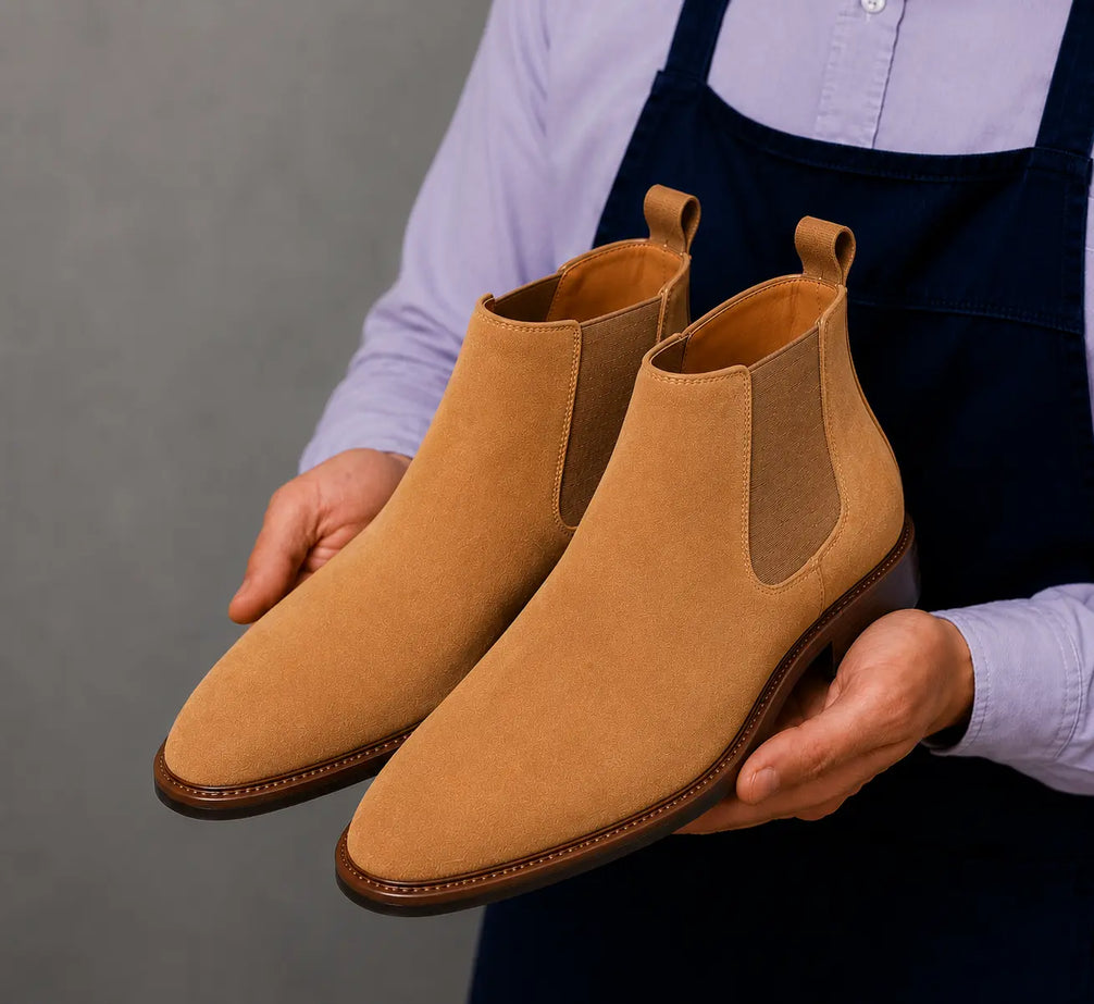 Moorfield Slim Chelsea Boot for Men - Goodyear Welted Suede Chelsea Boots