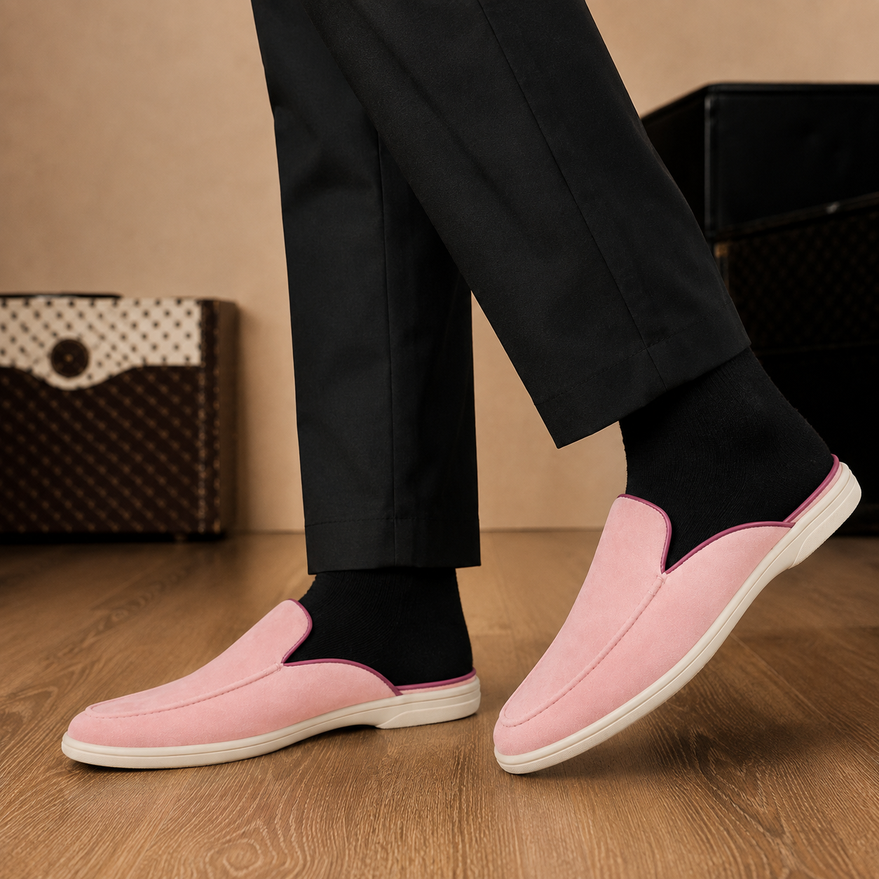 Mahon Tonal Suede Cupsole Mule for Men - Backless Slip-On Summer Shoes