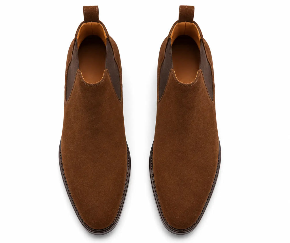 Moorfield Slim Chelsea Boot for Men - Goodyear Welted Suede Chelsea Boots