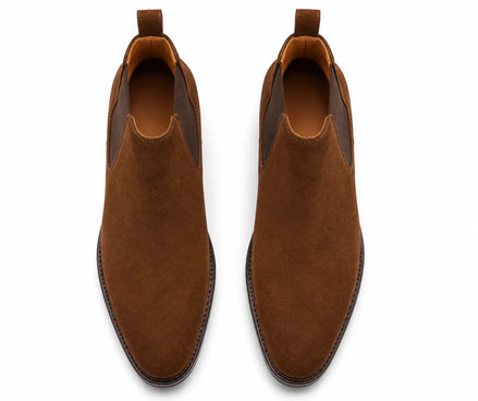 Moorfield Slim Chelsea Boot for Men - Goodyear Welted Suede Chelsea Boots