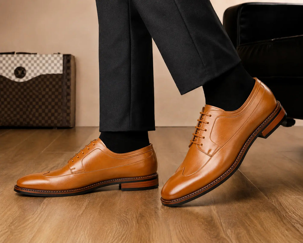 Matador Austerity Wingtip Derby for Men - Goodyear Welted Leather Formal Shoes