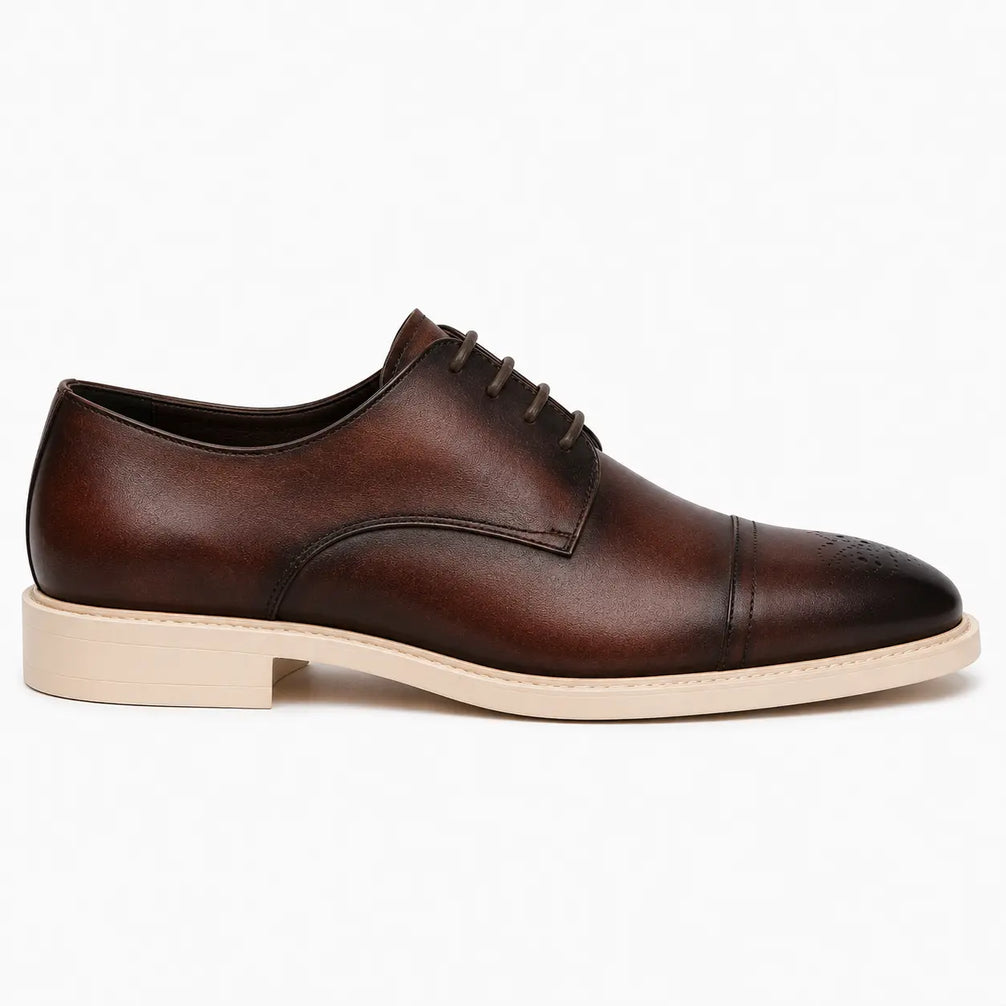 Moorland Cap-Toe Crepe-Sole Derby for Men - Goodyear Welted Leather Shoes