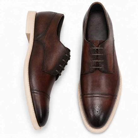 Moorland Cap-Toe Crepe-Sole Derby for Men - Goodyear Welted Leather Shoes