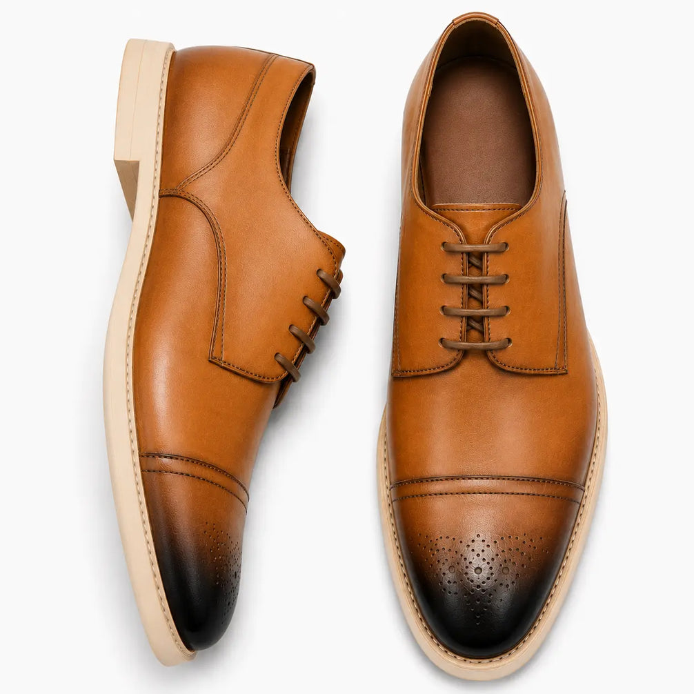 Moorland Cap-Toe Crepe-Sole Derby for Men - Goodyear Welted Leather Shoes