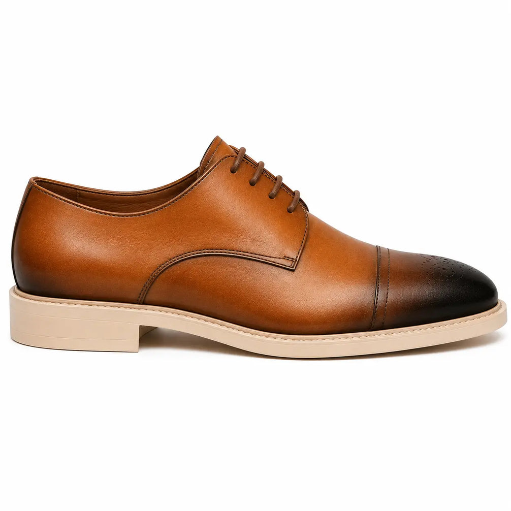 Moorland Cap-Toe Crepe-Sole Derby for Men - Goodyear Welted Leather Shoes
