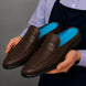 Mantero Woven-Embossed Penny Mule for Men - Backless Block-Heel Shoes