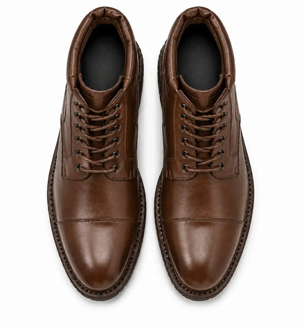 Munster Cap-Toe Work Boot for Men - Heavy Lug-Sole Leather Boots