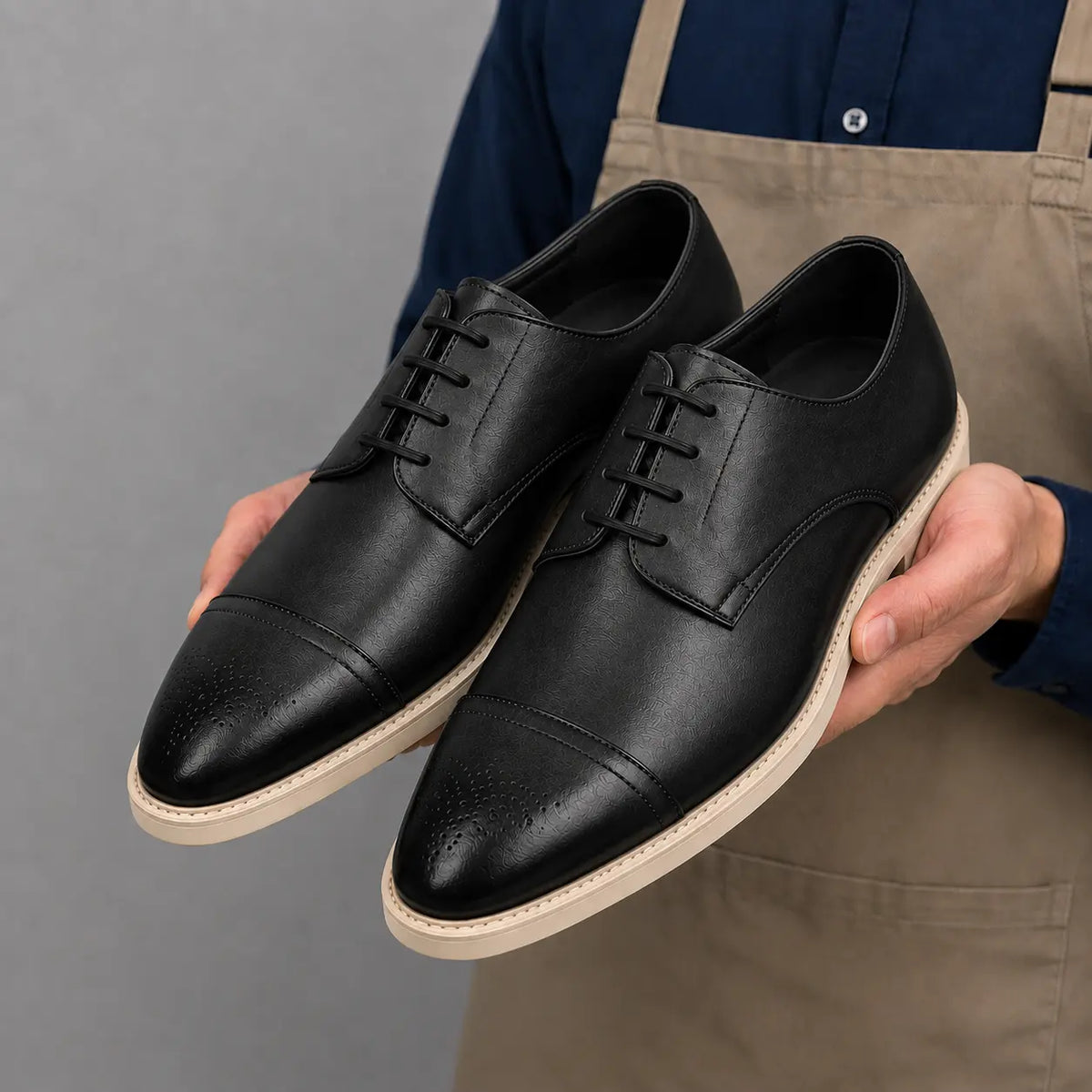 Moorland Cap-Toe Crepe-Sole Derby for Men - Goodyear Welted Leather Shoes
