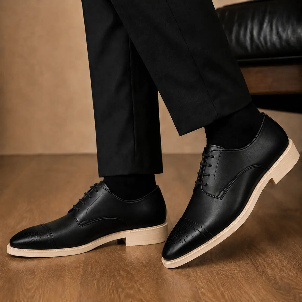 Moorland Cap-Toe Crepe-Sole Derby for Men - Goodyear Welted Leather Shoes