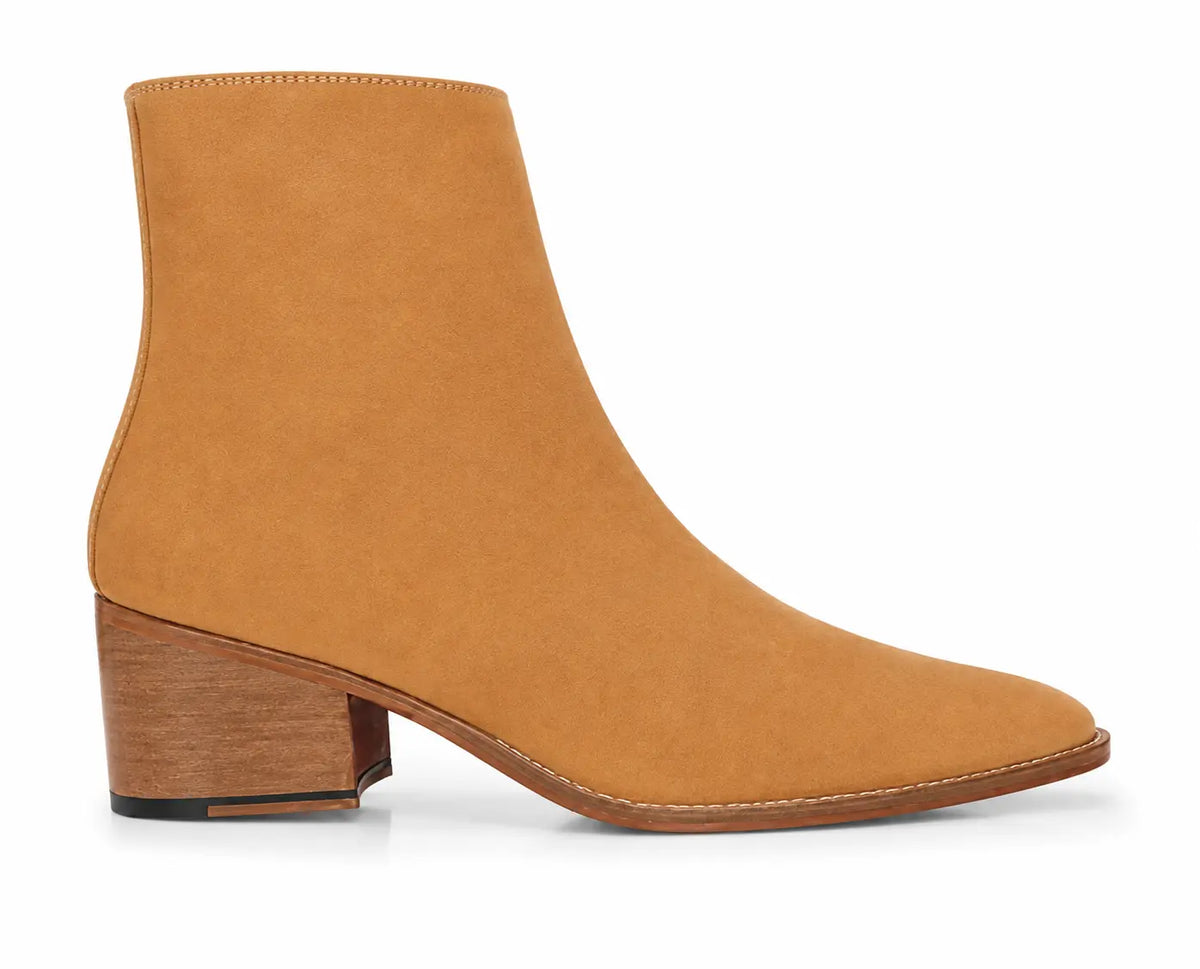 Malone Zip Ankle Boot for Men - Goodyear Welted Leather Boots with Block Heel
