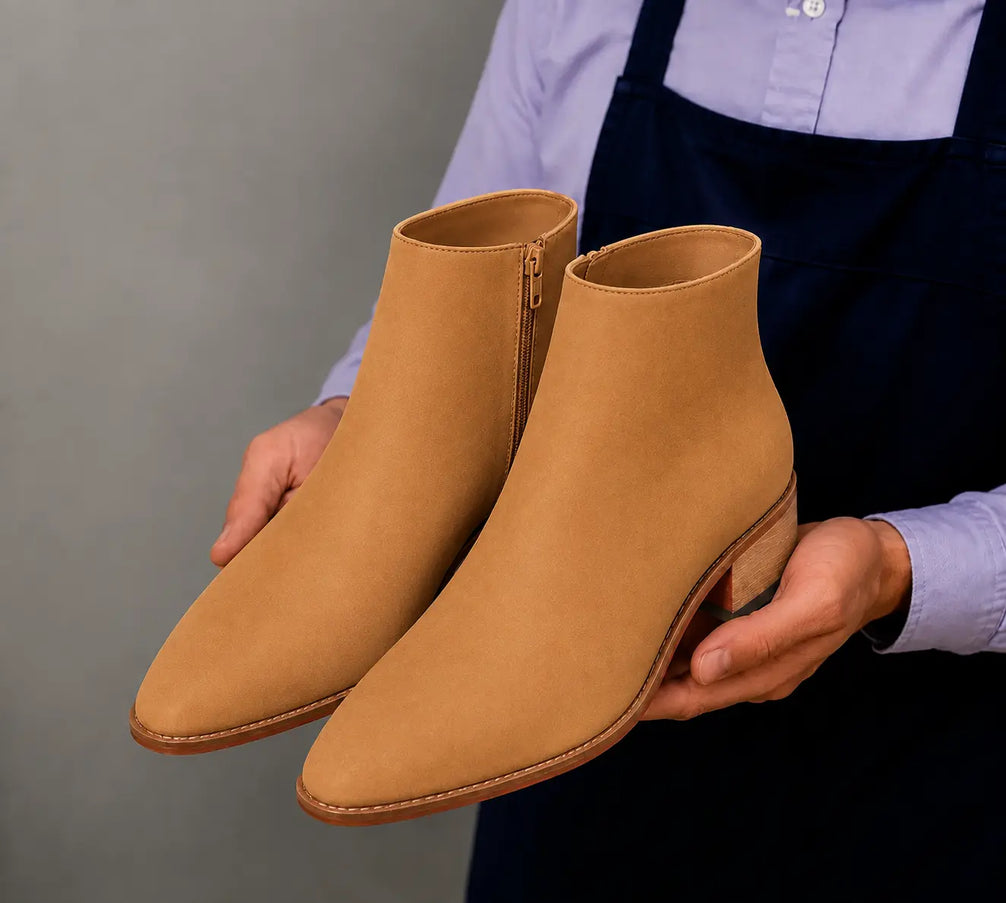Malone Zip Ankle Boot for Men - Goodyear Welted Leather Boots with Block Heel