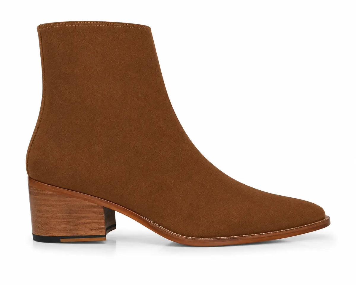 Malone Zip Ankle Boot for Men - Goodyear Welted Leather Boots with Block Heel
