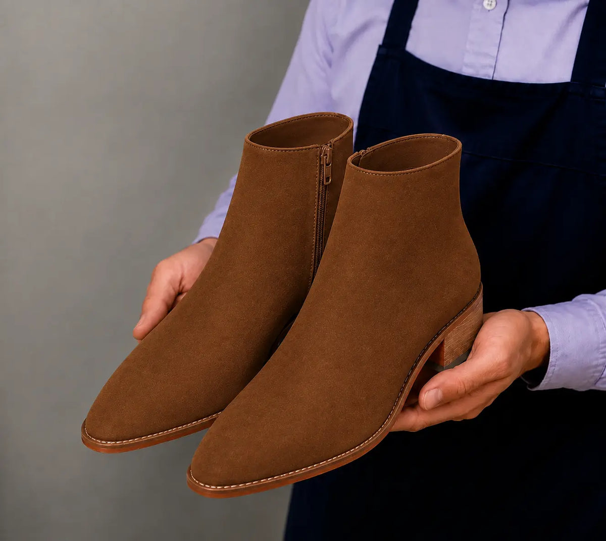 Malone Zip Ankle Boot for Men - Goodyear Welted Leather Boots with Block Heel