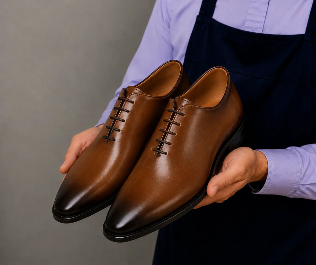Modesto Wholecut Oxford for Men - Goodyear Welted Seamless Leather Dress Shoes