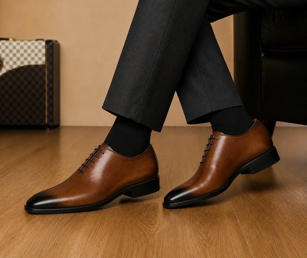 Modesto Wholecut Oxford for Men - Goodyear Welted Seamless Leather Dress Shoes