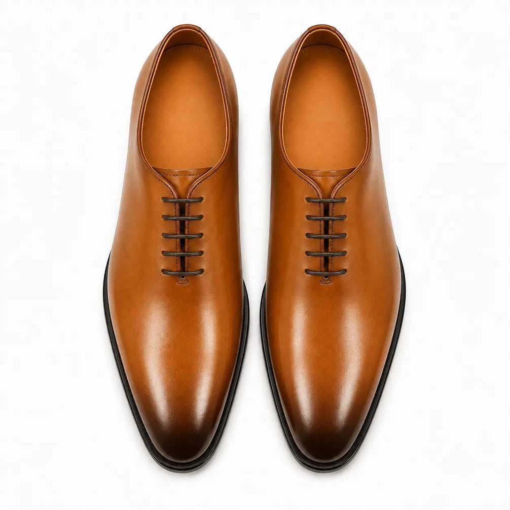 Modesto Wholecut Oxford for Men - Goodyear Welted Seamless Leather Dress Shoes