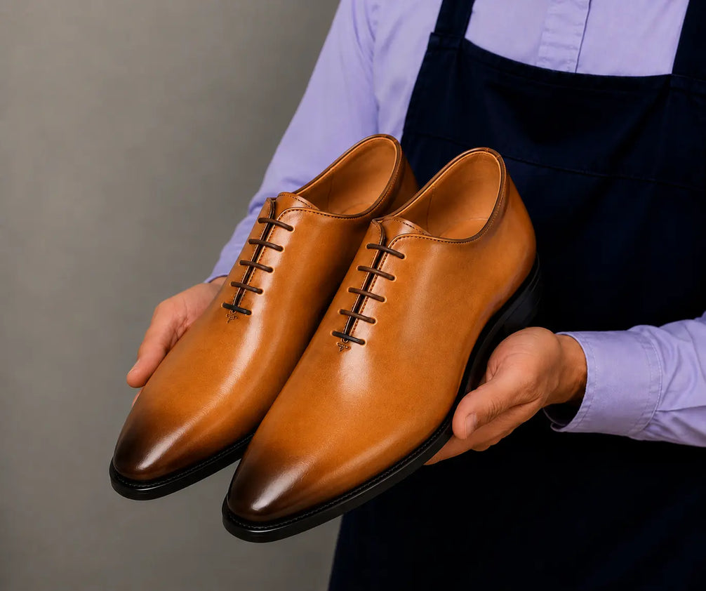 Modesto Wholecut Oxford for Men - Goodyear Welted Seamless Leather Dress Shoes