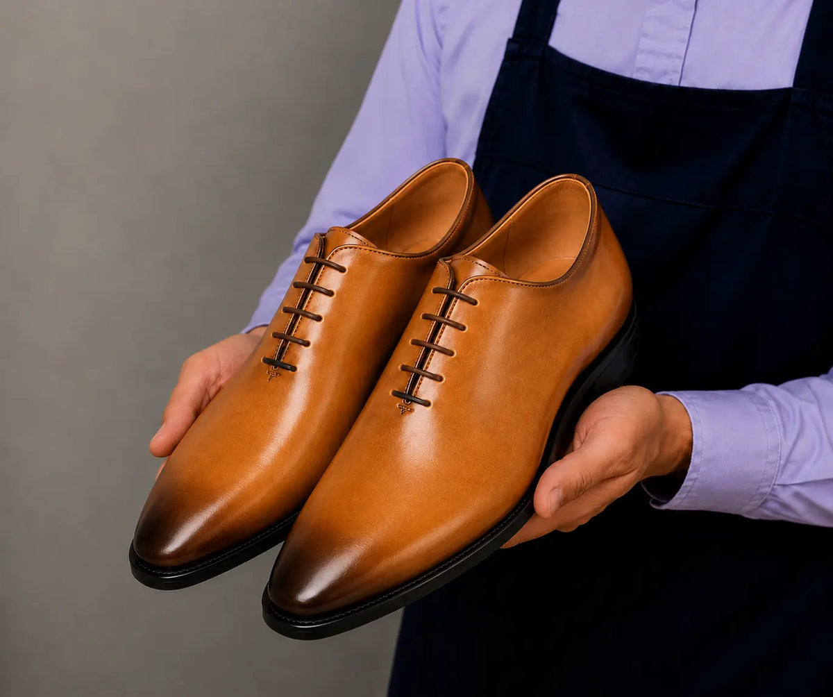 Modesto Wholecut Oxford for Men - Goodyear Welted Seamless Leather Dress Shoes