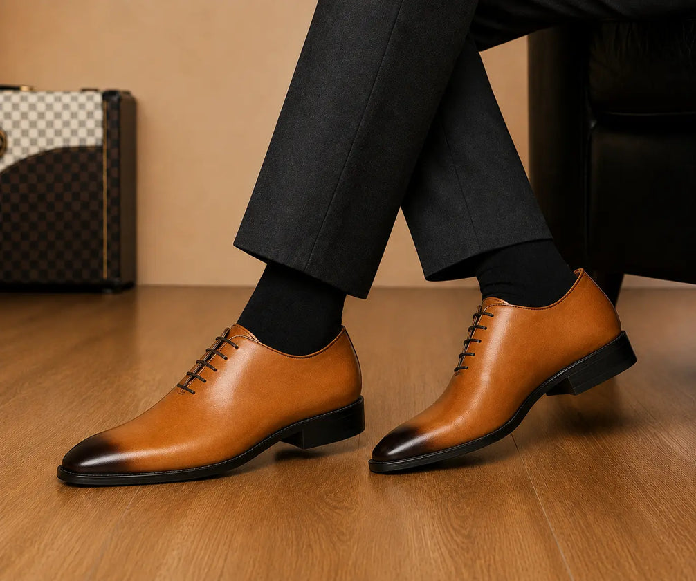 Modesto Wholecut Oxford for Men - Goodyear Welted Seamless Leather Dress Shoes