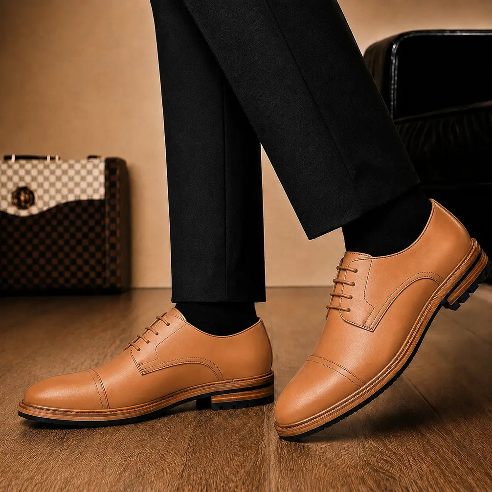 Max Cap-Toe Derby for Men - Nubuck Goodyear Welted Leather Shoes