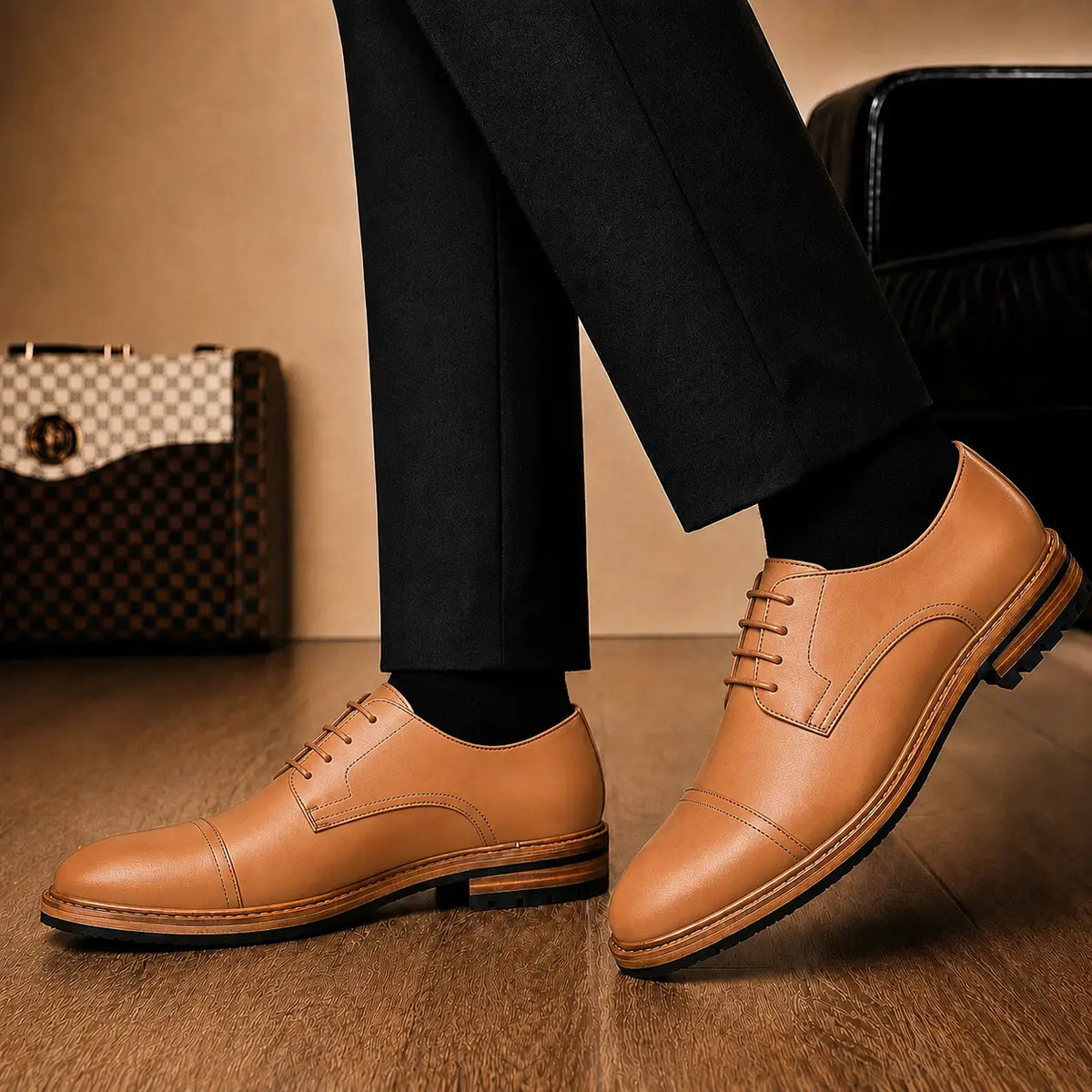 Max Cap-Toe Derby for Men - Nubuck Goodyear Welted Leather Shoes