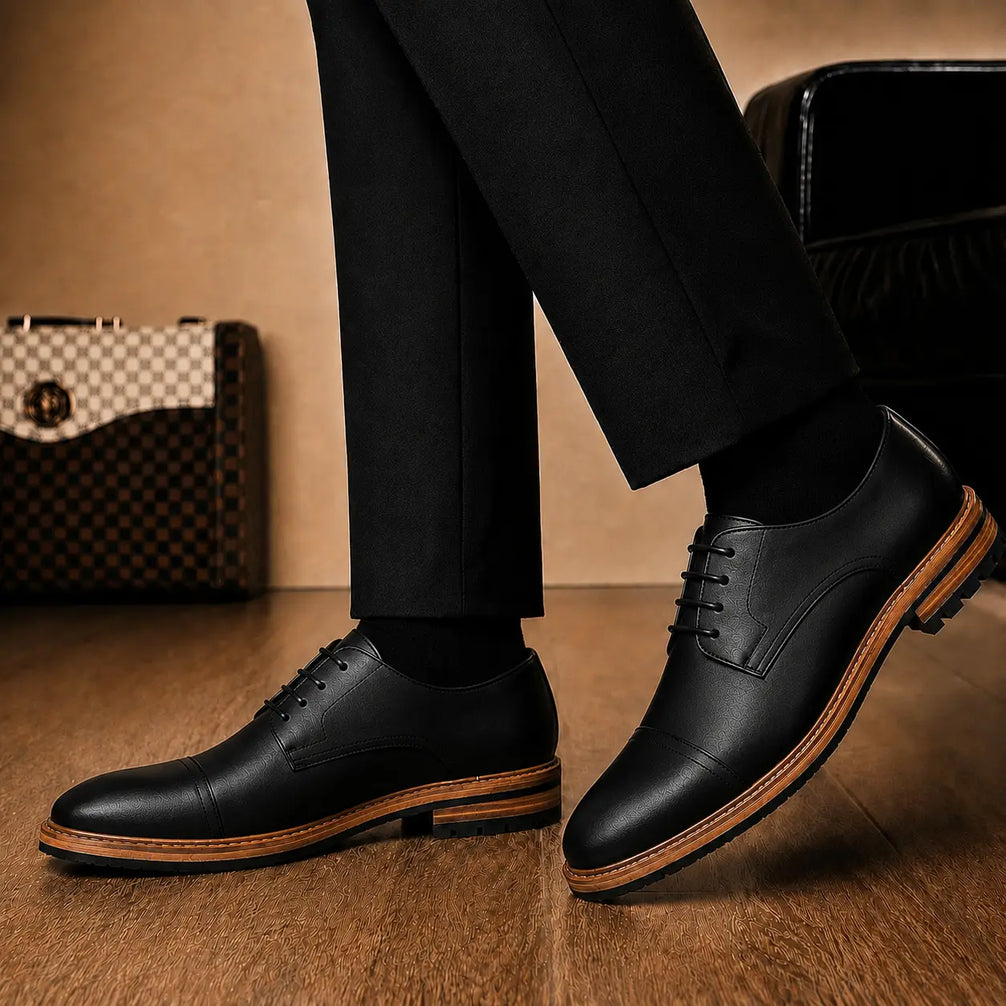 Max Cap-Toe Derby for Men - Nubuck Goodyear Welted Leather Shoes