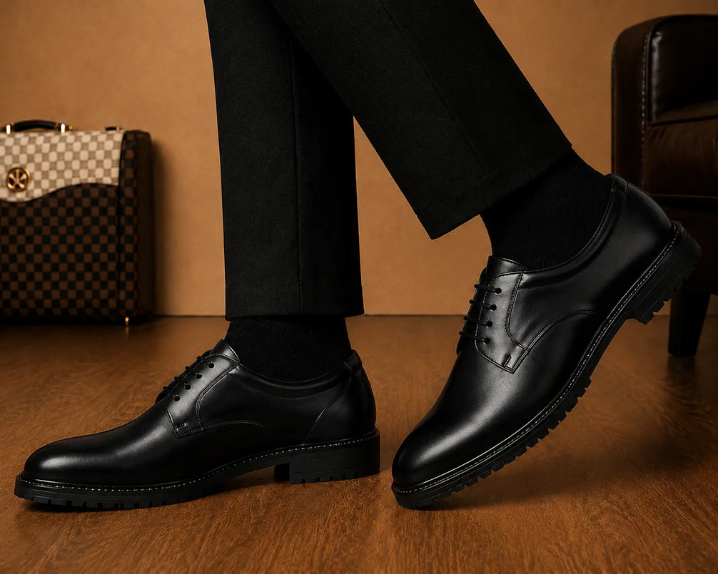 Marseille Patina Plain-Toe Derby for Men - Lug-Sole Leather Formal Shoes