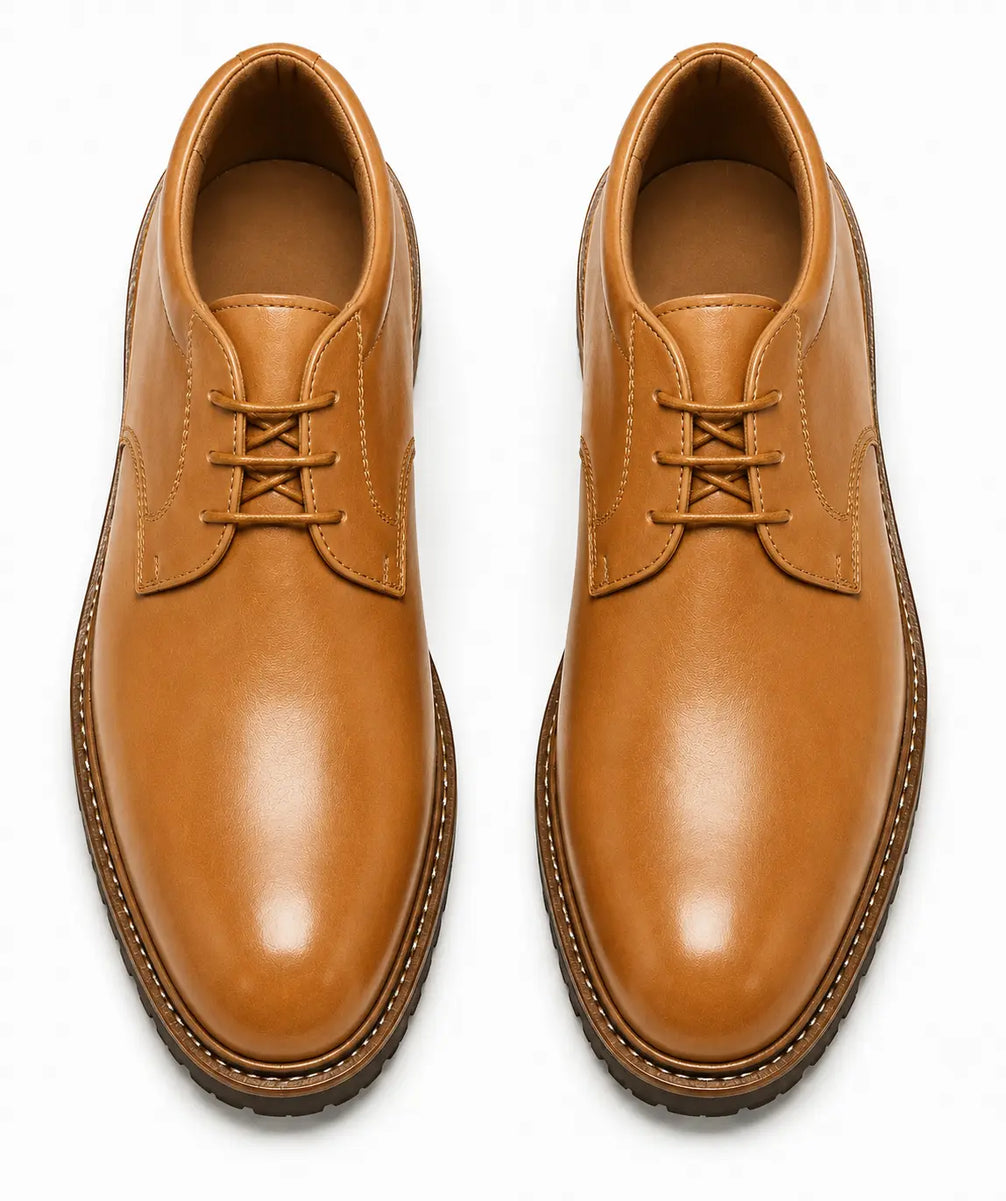 Marseille Patina Plain-Toe Derby for Men - Lug-Sole Leather Formal Shoes