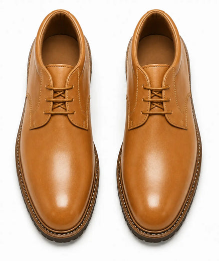 Marseille Patina Plain-Toe Derby for Men - Lug-Sole Leather Formal Shoes