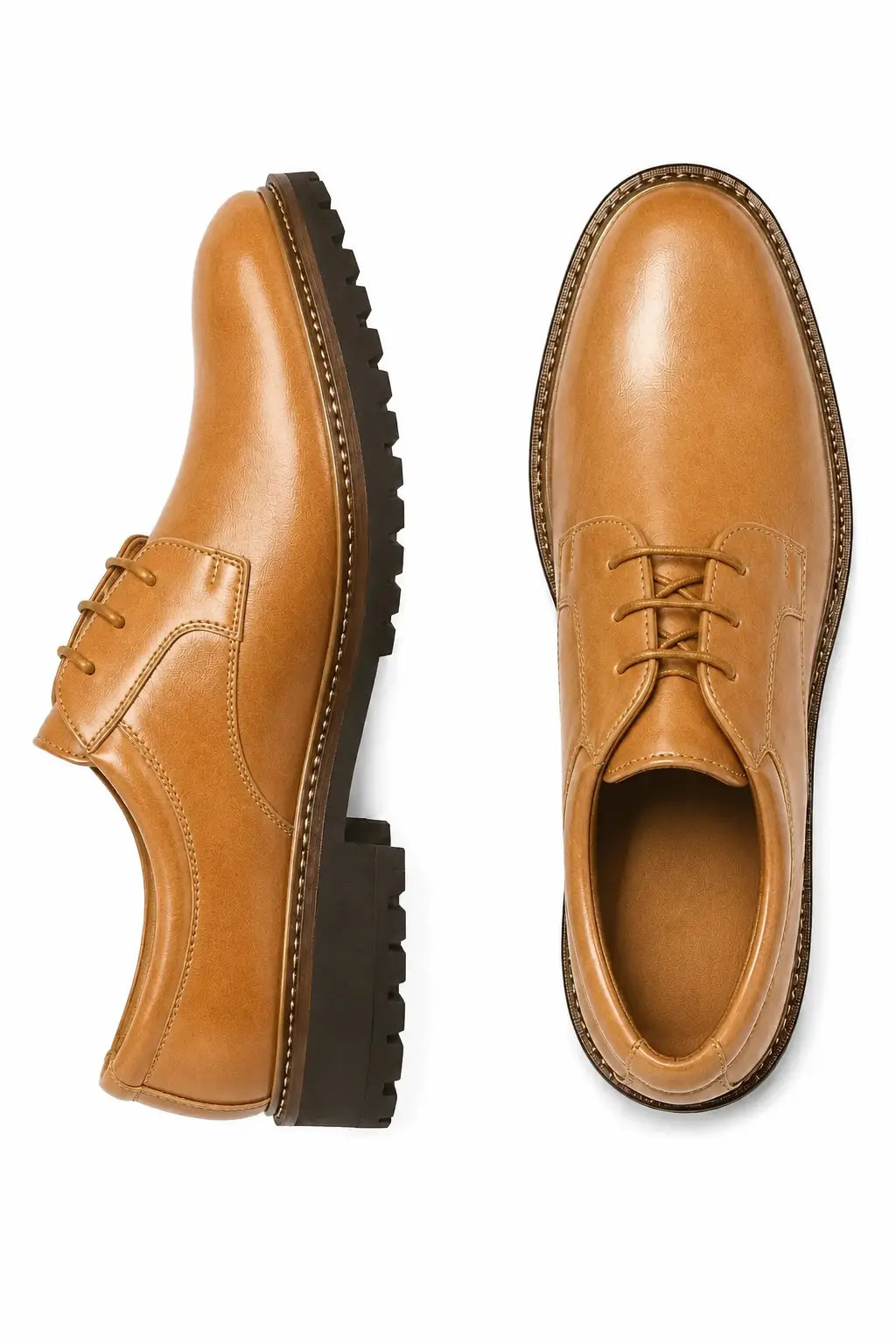 Marseille Patina Plain-Toe Derby for Men - Lug-Sole Leather Formal Shoes