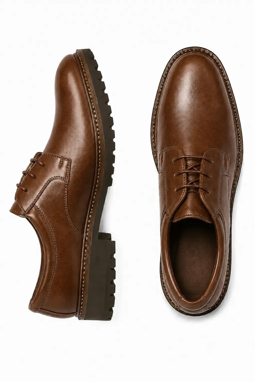 Marseille Patina Plain-Toe Derby for Men - Lug-Sole Leather Formal Shoes