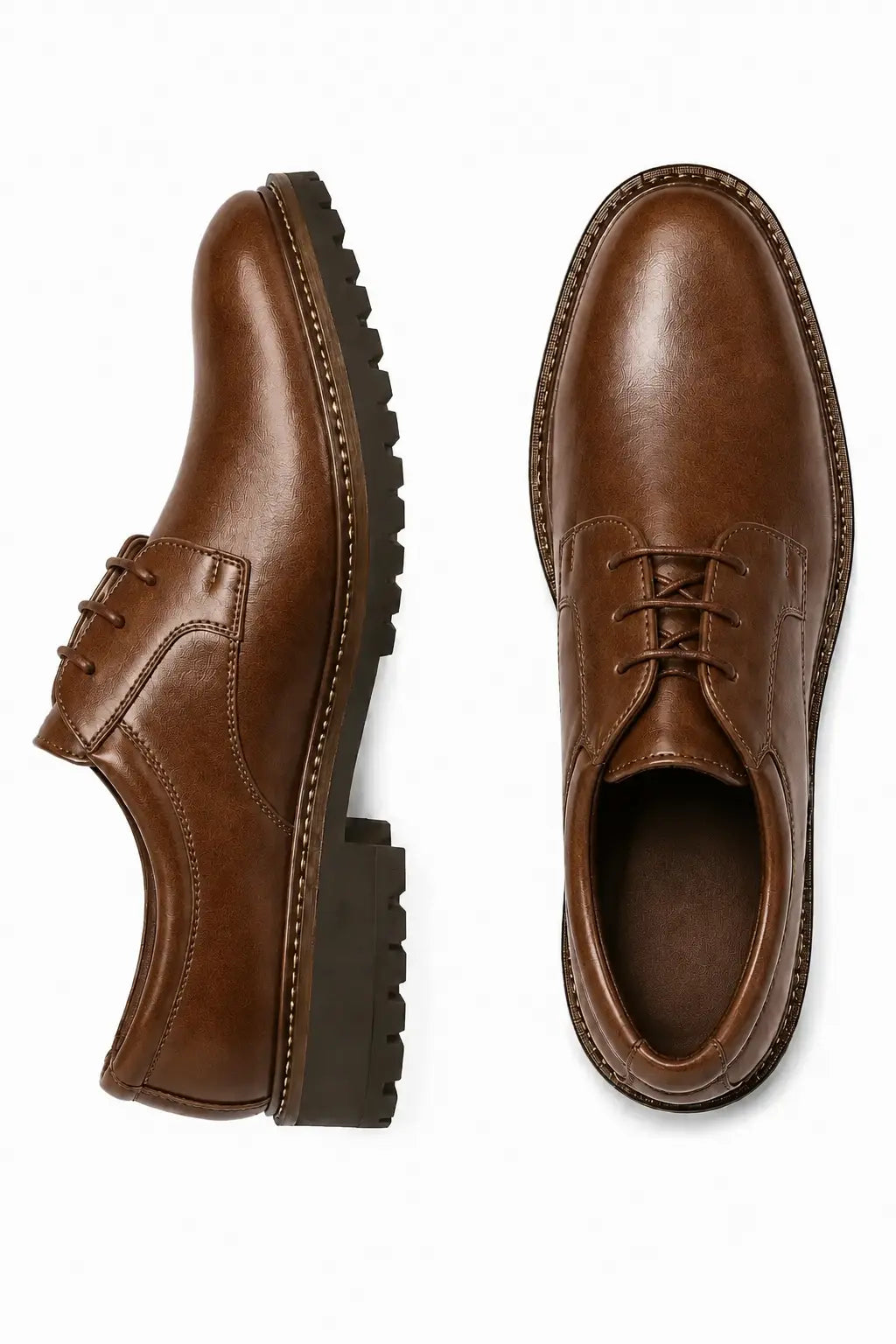 Marseille Patina Plain-Toe Derby for Men - Lug-Sole Leather Formal Shoes